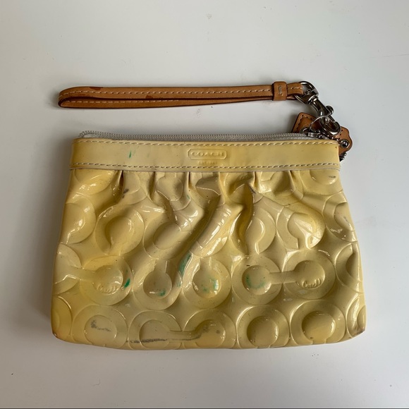 BOGO‼️ Auth Coach pouch wristlet forest green suede - Picture 9 of 16